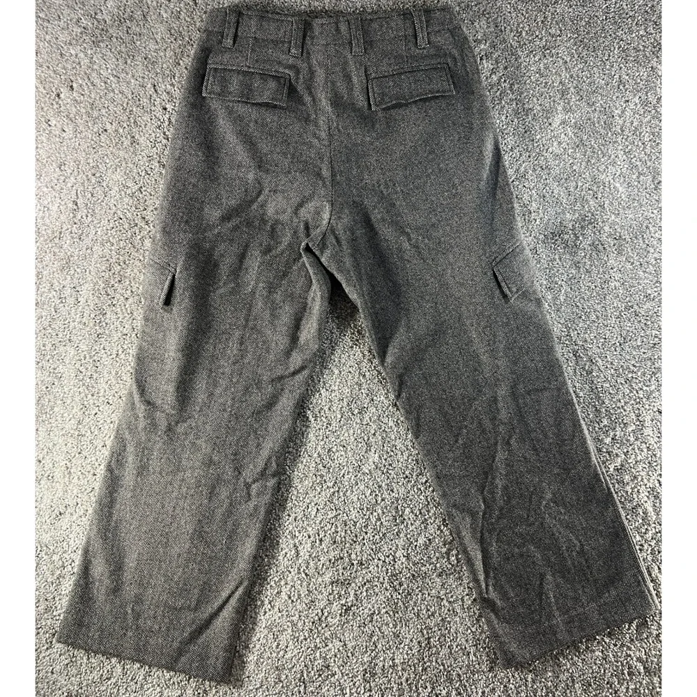 Banana Republic Mens Grey Herringbone Wool Blend Cargo Trousers 33x32